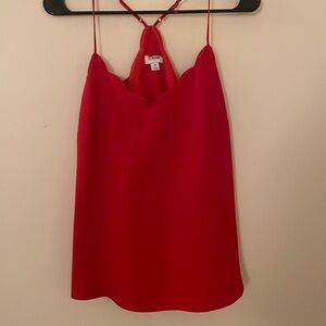 J crew sexy red scalloped tank ❤️